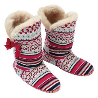Joe Browns Pink cool and cosy slipper boot