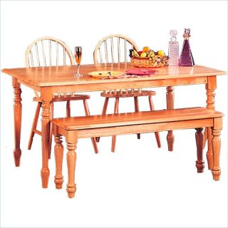 Coaster Damen Rectangular Leg Dining Table in Warm Natural Wood Finish   4361