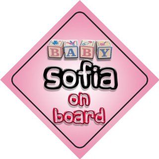 Baby Girl Sofia on board novelty car sign gift / present for new child / newborn baby  Child Safety Car Seat Accessories  Baby