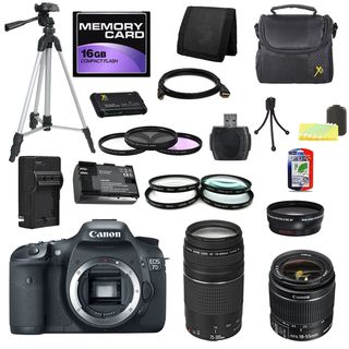 Canon EOS 7D DSLR Camera Body with 18 55mm IS II and 75 300mm III Lenses 16GB Bundle Canon Digital SLR