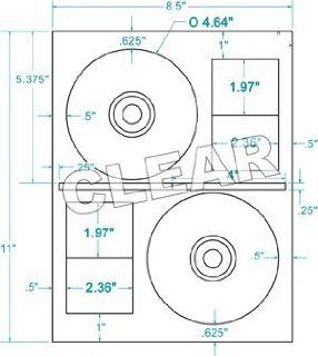 Compulabel Clear Gloss CD Stomper Pro Labels for Inkjet Printers, 4.64 Inch Permanent Adhesive, 2 Per Sheet, 100 Sheets per Carton 