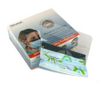 Clinical Use Protective Face Mask with Anti Fog Shield and Safety Buckle in Flowers Style, Come in 25 Pieces per Order Health & Personal Care
