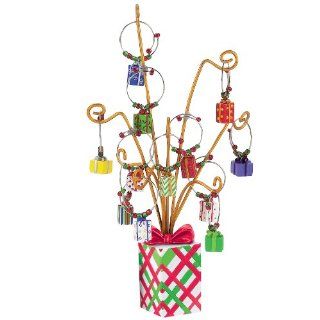 Boston Warehouse Holiday Present Wine Charm Tree, Set of 13 Wine Glass Tags Kitchen & Dining