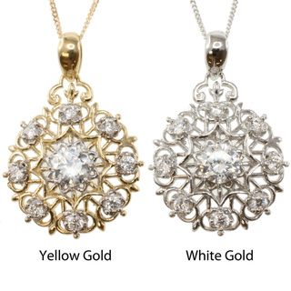 Michael Valitutti Signity 14k Gold and Cubic Zirconia Necklace Michael Valitutti Cubic Zirconia Necklaces