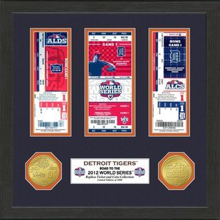 Detroit Tigers 2012 World Series Ticket and Coin Frame Baseball