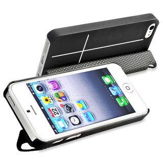 BasAcc Black Snap on Case with Leather Smart Cover for Apple iPhone 5 BasAcc Cases & Holders
