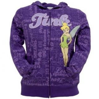 Tinkerbell   Allover Sayings Girls Youth Zip Hoodie Clothing