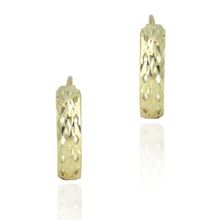 Mondevio 18k Gold over Sterling Silver Hoop Earrings Mondevio Gold Overlay Earrings