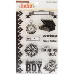 Indie Chic 'Hanging Out' Nutmeg Clear Acrylic Stamps Clear & Cling Stamps