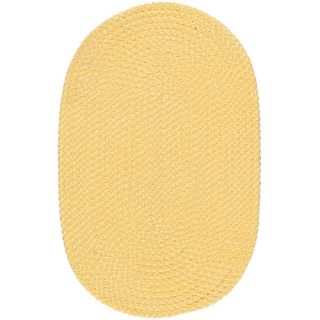 Softex Solid Oval Braided Pale Banana Rug (3'6 x 5'6) CMI 3x5   4x6 Rugs