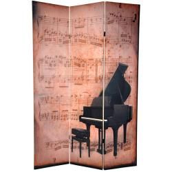 Canvas 6 foot Double sided Piano/ Phonograph Room Divider (China) ORIENTAL FURNITURE Decorative Screens