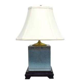 Light Blue with Trim Box 1 light Gold Table Lamp Table Lamps