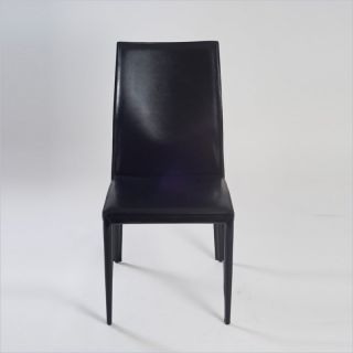Eurostyle Daisy Leather Dining Side Chair in Black   02401