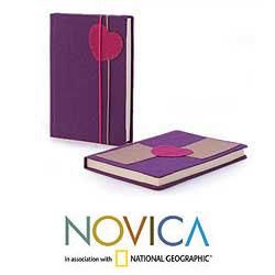 Set of 2 Handcrafted Paper 'Pink Love Notes' Journals (Thailand) Novica Books & Journals