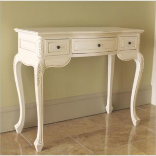 International Caravan Carved Vanity Desk in White   3979 AW