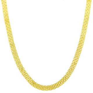 14k Yellow Gold 3mm Bismark Chain (16 20 inch) Fremada Gold Necklaces