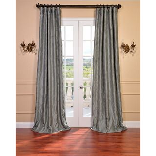 Alexandria Platinum Faux Silk Embroidered 96 inch Curtain Panel EFF Curtains