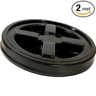 Set of 2 Gamma Seals Lids by Gamma2 (Black) provides airtight / leakproof seal & fits 3.5   7 gallon buckets, including 5 gallon buckets Science Lab Emergency Response Equipment