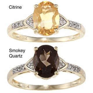Viducci 10k Yellow Gold Gemstone and Diamond Ring Viducci Gemstone Rings