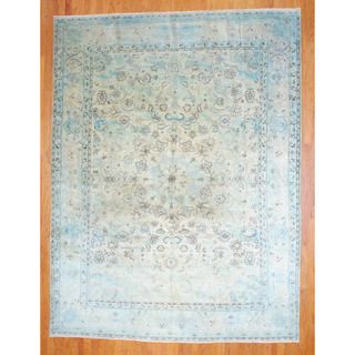 Persian Hand knotted 1920's Tabriz Beige/ Light Green Wool Rug (9'8 x 12'8) 7x9   10x14 Rugs