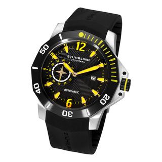 Yellow Stuhrling Original Men's QuarterMaster ADM Automatic Rubber Strap Watch Stuhrling Original Men's Stuhrling Original Watches