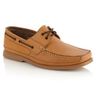 Mantaray Tan contrasting laced leather boat shoes