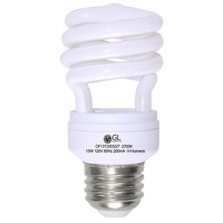 Goodlite G 10843 13 Watt CFL 60 Watt Replacement 900 Lumen T2 Spiral Light Bulb 12,000 Hour Life Daylight (Case of 25) Goodlite Light Bulbs