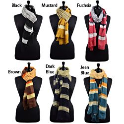 LA77 Women's Striped 74 inch Extra Long Scarf LA77 Scarves