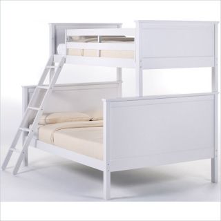 NE Kids School House Twin over Full Bunk Bed in White   7040