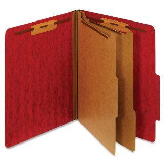 Globe Weis Moisture Resistant Classification Folder, Letter Size, 2 Dividers, Dark Red, (PU61M DRED)  Top Tab Classification Folders 