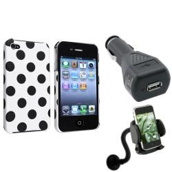 Polka Dot Case/ Charger/ Car Charger/ Holder for Apple iPhone 4/ 4S BasAcc Cases & Holders