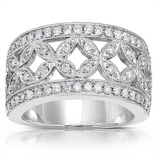 Annello 14k Gold 1/2ct TDW Diamond Floral Anniversary Ring (G H, I1 I2) Annello Diamond Rings