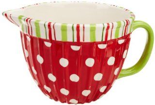 DII Holiday Baking Dots and Stripes Batter Bowl   Decorative Bowls