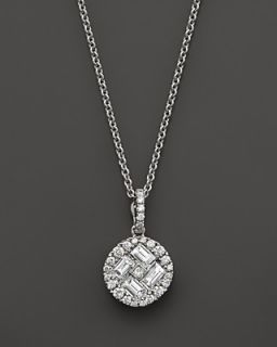 Roberto Coin 18K White Gold Diamond Baguette Pendant Necklace, 15.5"'s
