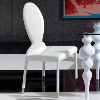 Dupen Modern Dining Side Chair in White   1001CHAIRWHITE