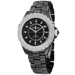Chanel Women's H2014 'J 12' White Diamond Dial Ceramic Automatic Watch Women's Chanel Watches
