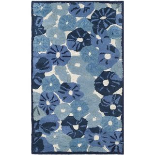 Martha Stewart Poppy Field Azurite Blue Wool/ Viscose Rug (2'6 x 4'3) Martha Stewart 3x5   4x6 Rugs