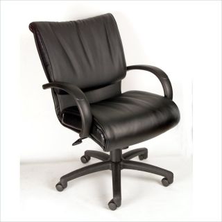 Boss Office Products Mid Back Modern LeatherPlus Executive Chair with Knee Tilt   B9707