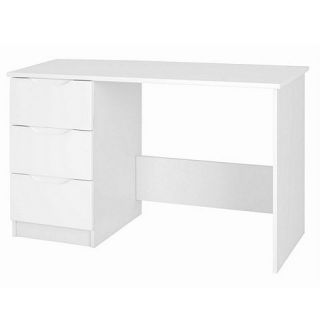 White Brighton high gloss dressing table with stool and mirror