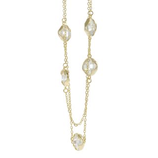 Journee Collection Goldtone CZ 48 inch Clover Necklace Journee Collection Cubic Zirconia Necklaces