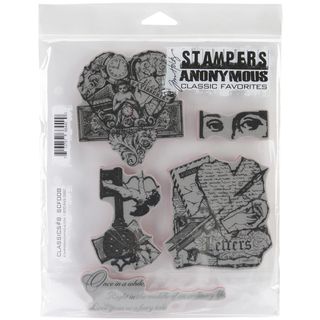Tim Holtz Cling Rubber Stamp Set Classics #8 Stampers Anonymous Clear & Cling Stamps