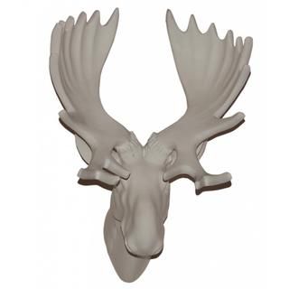 13 inches White Moose Head Wall Plaque Accent Pieces
