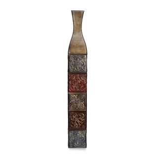 Elements 42 inch 4 color Tile Embossed Iron Decorative Vase Elements Vases