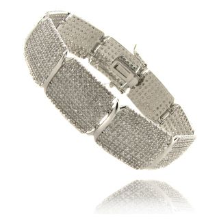 Finesque Silver Overlay 3ct TDW Diamond 7.25 inch Bracelet (I J, I2 I3) Finesque Diamond Bracelets