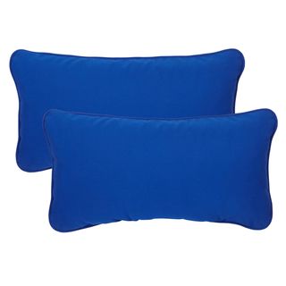 True Blue Corded 12 x 24 inch Indoor/ Outdoor Lumbar Pillows with Sunbrella Fabric (Set of 2) Outdoor Cushions & Pillows