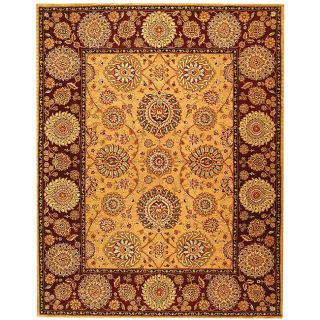 Handmade Ancestry Gold/ Burgundy Wool and Silk Rug (8'6 x 11'6) 7x9   10x14 Rugs