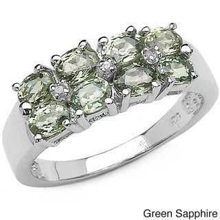Malaika Sterling Silver Sapphire Diamond Ring Malaika Gemstone Rings
