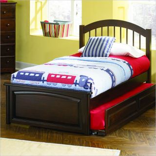 Atlantic Furniture Windsor Platform Bed with Raised Panel Footboard in Antique Walnut Finish   AP94X4004