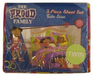 Proud Family Twin Sheet Set 3pc Disney Bedding   Childrens Pillowcase And Sheet Sets