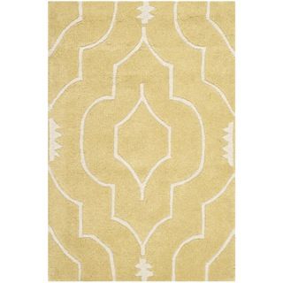Safavieh Handmade Moroccan Chatham Light Gold/ Ivory Wool Rug (2' x 3') Safavieh Accent Rugs